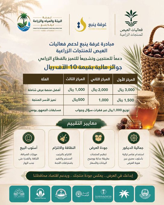 مبادرة غرفة ينبع لدعم فعاليات العيص للمنتجات الزراعية